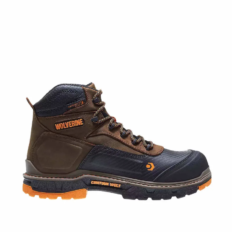 Men's work & safety boots with a quick - lace system for easy on and offOverpass 6 Inch CarbonMAX® Toe Waterproof Mid Work Boot Brown