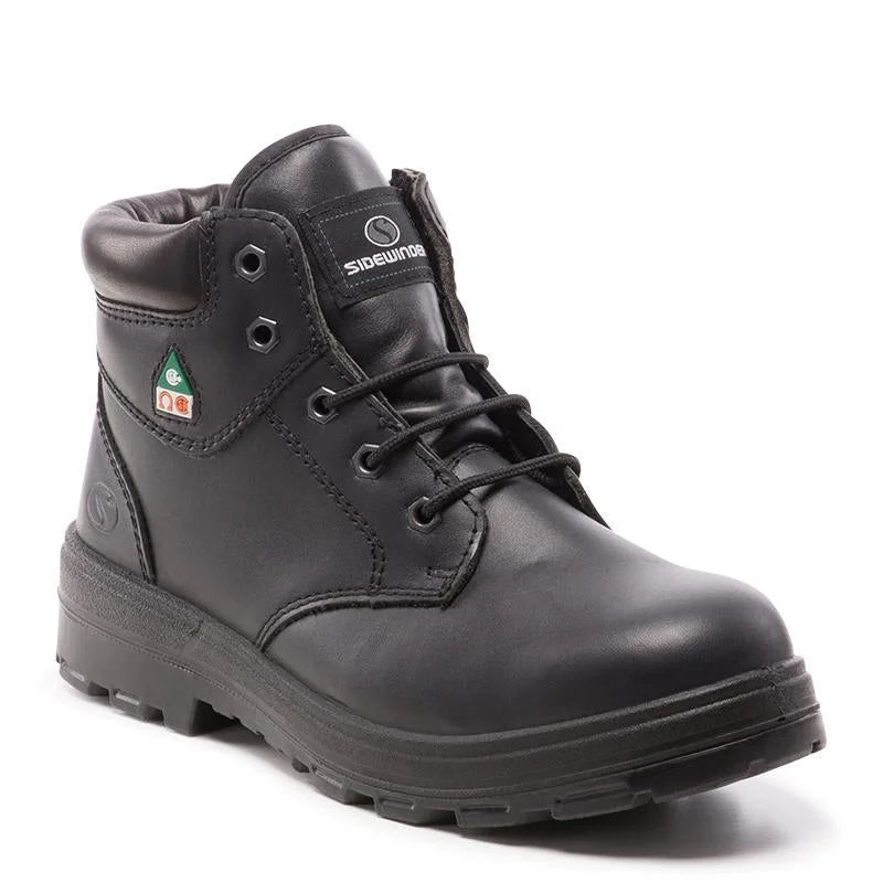 Men's work & safety boots with a gusseted tongue to keep out debrisGTB 6" steel toe leather work boots 618