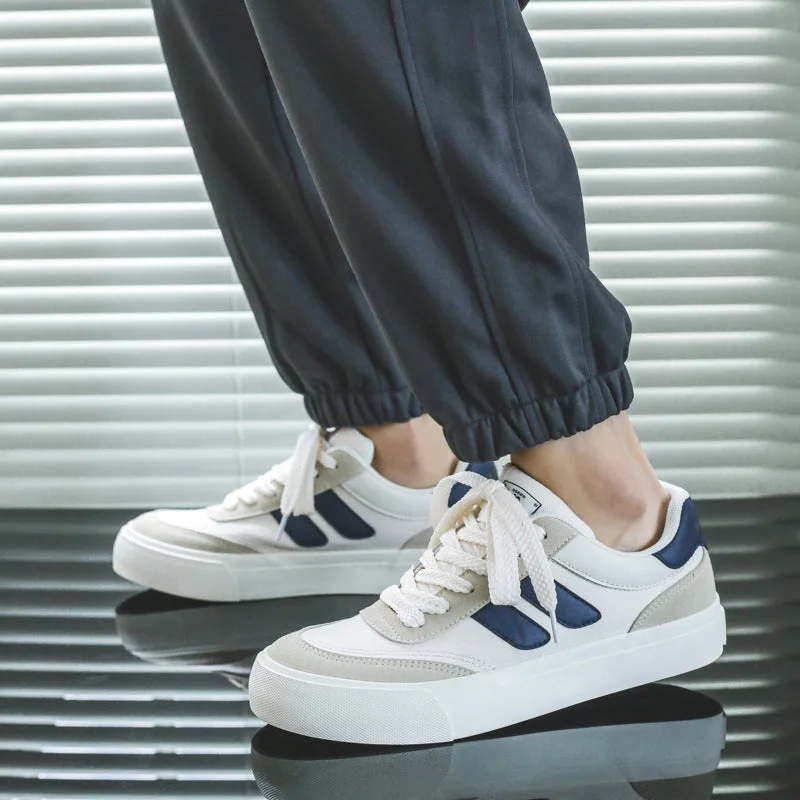 Men's canvas shoes with a heel counter for added stability Men's canvas shoes with a non - slip sole for safety on wet surfacesMen Fashion Breathable Canvas Flat Casual Skate Shoes