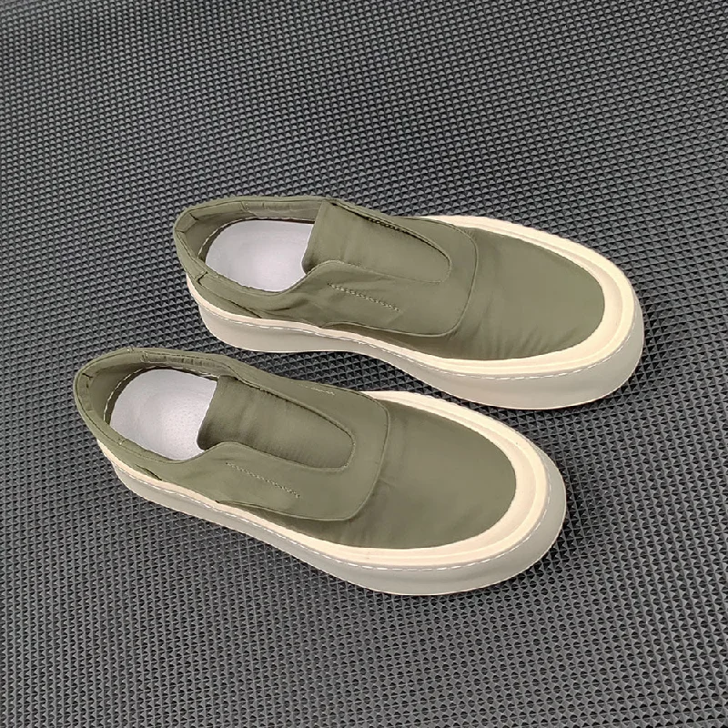 Men's canvas shoes with a shock - absorbing midsole for walking comfort Men's canvas shoes with a leather - trimmed collar for added styleMen Minimalist Breathable Canvas Flat Slip-on Casual Shoes Men's canvas shoes with a shock - absorbing midsole for walking comfort Men's canvas shoes with a leather - trimmed collar for added styleMen Minimalist Breathable Canvas Flat Slip-on Casual Shoes