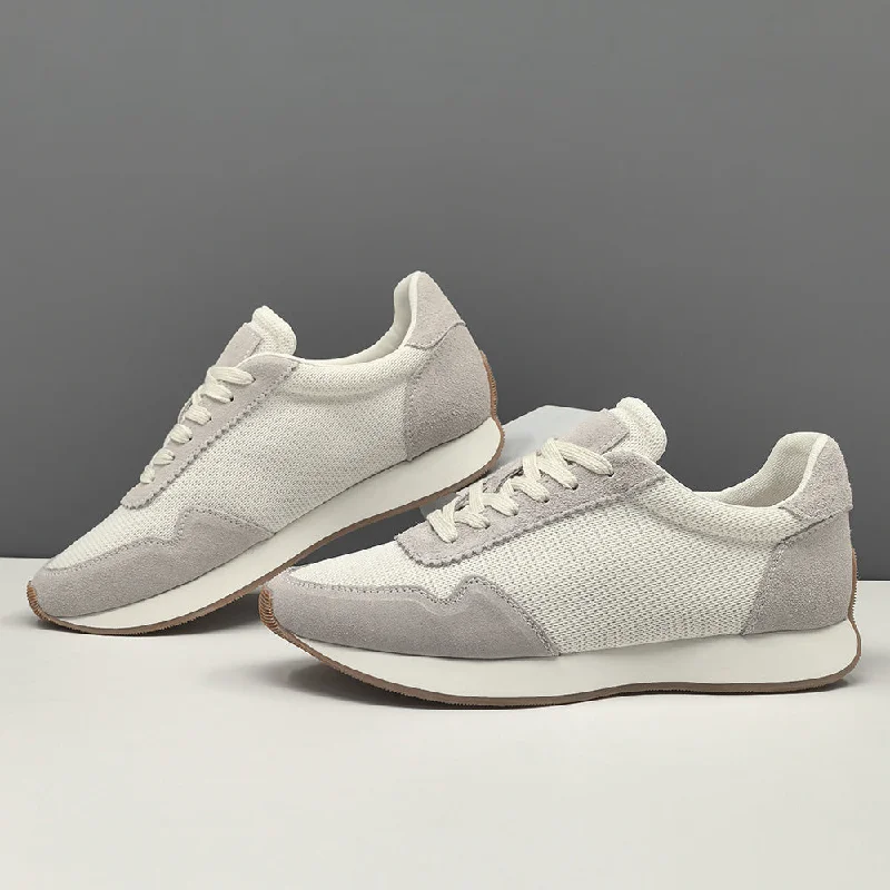 Men's canvas shoes with a perforated design for better ventilation Men's canvas shoes with a zip - up side for easy accessMen Fashion Minimalism Breathable Mesh Soft Casual Sneakers