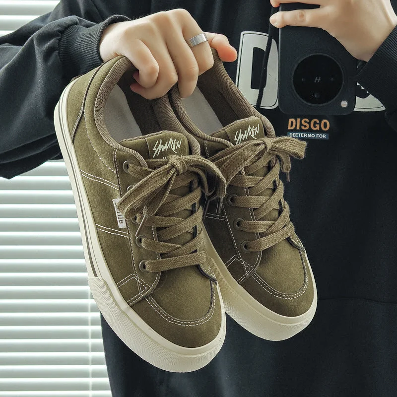 Men's canvas shoes with a water - resistant coating for outdoor use Men's canvas shoes with a smooth canvas material for a refined lookMen Fashion Solid Breathable Canvas Flat Casual Sneakers Men's canvas shoes with a water - resistant coating for outdoor use Men's canvas shoes with a smooth canvas material for a refined lookMen Fashion Solid Breathable Canvas Flat Casual Sneakers