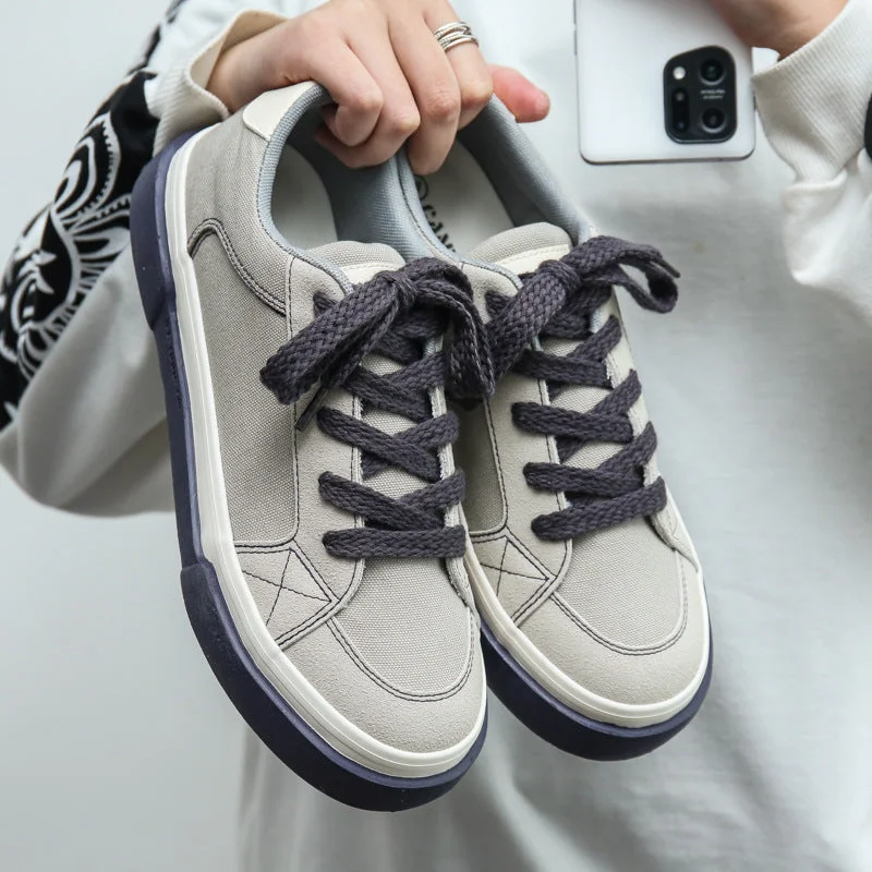 Men's canvas shoes with a shock - absorbing midsole for walking comfort Men's canvas shoes with a heel counter for added stabilityMen Fashion Breathable Canvas Skate Shoes Men's canvas shoes with a shock - absorbing midsole for walking comfort Men's canvas shoes with a heel counter for added stabilityMen Fashion Breathable Canvas Skate Shoes