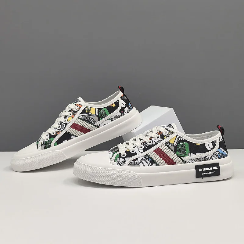 Men's canvas shoes with a multi - colored pattern for a trendy appearance Men's canvas shoes with a vegan - friendly material optionMen Fashion Patchwork Breathable Canvas Casual Shoes Men's canvas shoes with a multi - colored pattern for a trendy appearance Men's canvas shoes with a vegan - friendly material optionMen Fashion Patchwork Breathable Canvas Casual Shoes