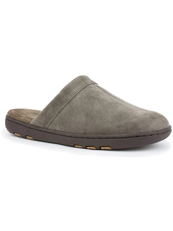 Men's slippers with a memory foam insole Lonny Mens Suede Faux Fur Scuff Slippers