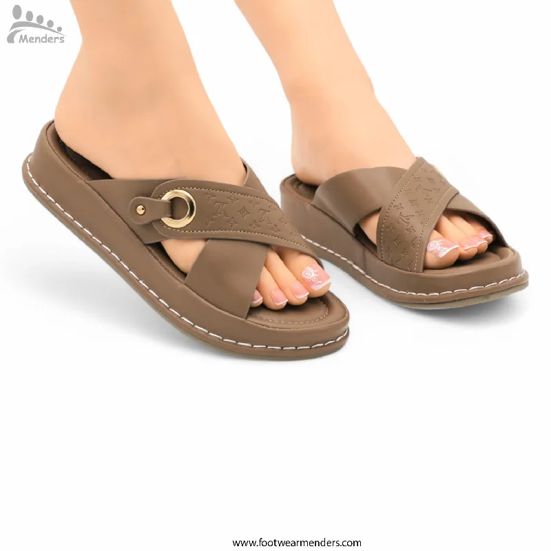 Men's slippers with a logo patch on the side Ns70092 comfy slipper