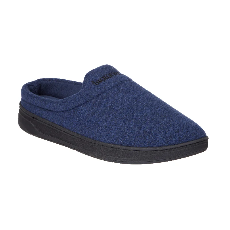 Men's slippers with a rubber sole for outdoor use Men's Heathered Knit Brady Clog Slipper with Gel Infused Memory Foam Men's slippers with a rubber sole for outdoor use Men's Heathered Knit Brady Clog Slipper with Gel Infused Memory Foam