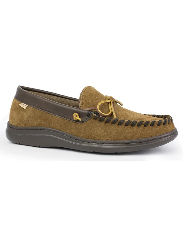 Men's slippers with a memory foam insole Atlin Mens Suede Moccasin Slippers