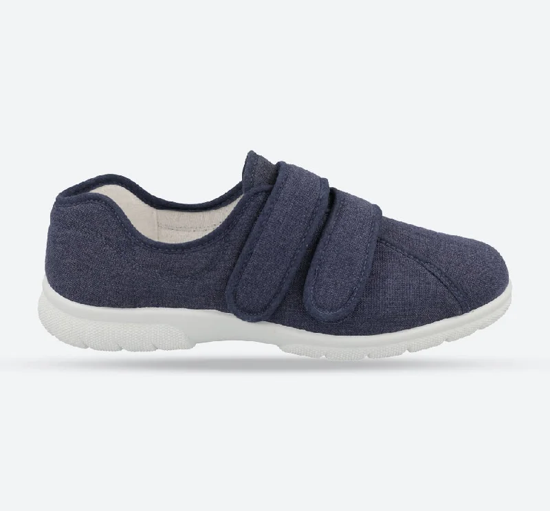 Men's canvas shoes with a water - resistant coating for outdoor use Mens Wide Fit DB Harris Velcro Canvas Shoes Men's canvas shoes with a water - resistant coating for outdoor use Mens Wide Fit DB Harris Velcro Canvas Shoes