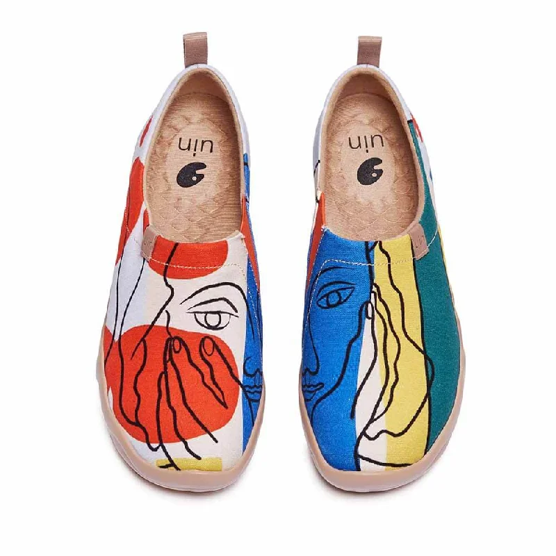 Men's canvas shoes with a multi - colored pattern for a trendy appearance Musing Girl Men's canvas shoes with a multi - colored pattern for a trendy appearance Musing Girl
