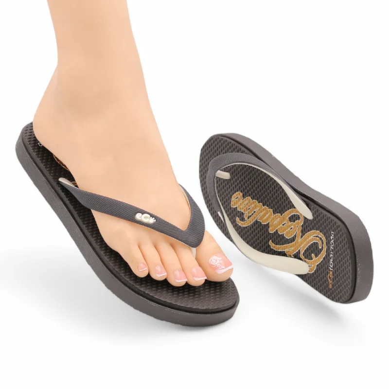 Men's slippers in a warm color like red or brown M0573 flipflop
