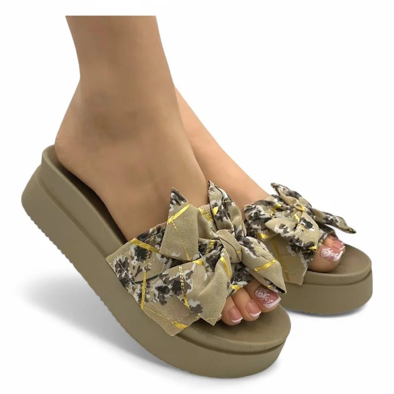 Men's slippers with a breathable fabric upper Fz silk tie