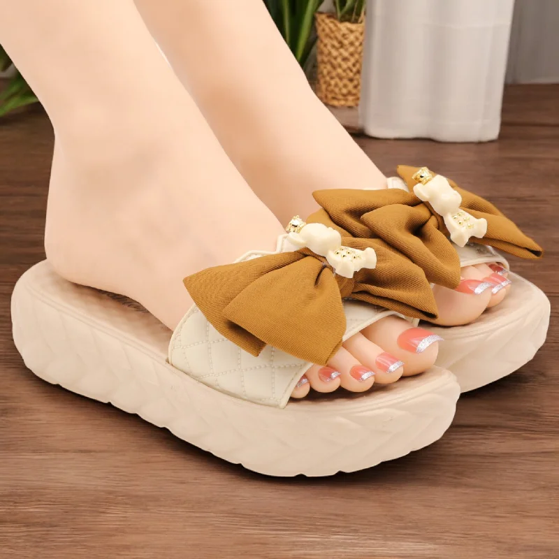 Men's slippers with a padded collar for comfort Abolia bow slipper