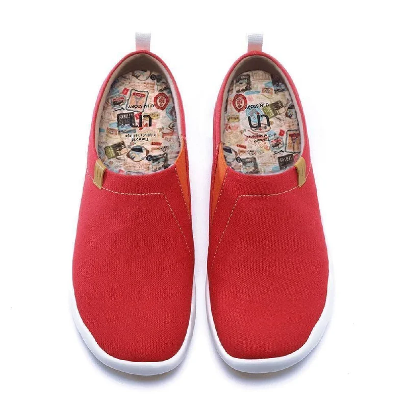 Men's classic white canvas shoes for everyday wear Toledo Red Men