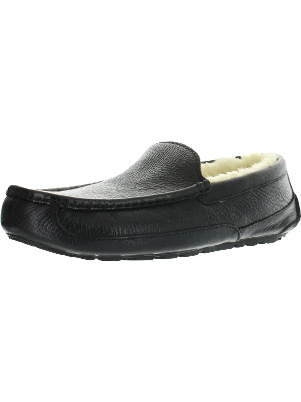Men's slippers with a leather sole for a classic look Ascot Mens Leather Lined Loafer Slippers Men's slippers with a leather sole for a classic look Ascot Mens Leather Lined Loafer Slippers