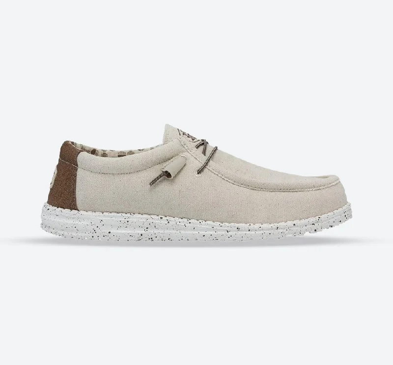 Men's canvas shoes with a branded logo on the side for brand recognition Men's Heydude Classic Wally Stretch Shoes Men's canvas shoes with a branded logo on the side for brand recognition Men's Heydude Classic Wally Stretch Shoes