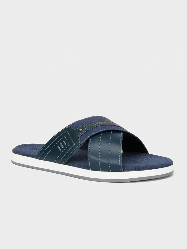 Men's slippers with a padded collar for comfort Mens "DUCASSE" Casual Open Toe Slippers Men's slippers with a padded collar for comfort Mens "DUCASSE" Casual Open Toe Slippers