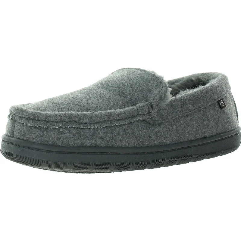 Men's slippers with a padded collar for comfort Harrison Mens Faux Fur Lined Wool Moccasin Slippers Men's slippers with a padded collar for comfort Harrison Mens Faux Fur Lined Wool Moccasin Slippers