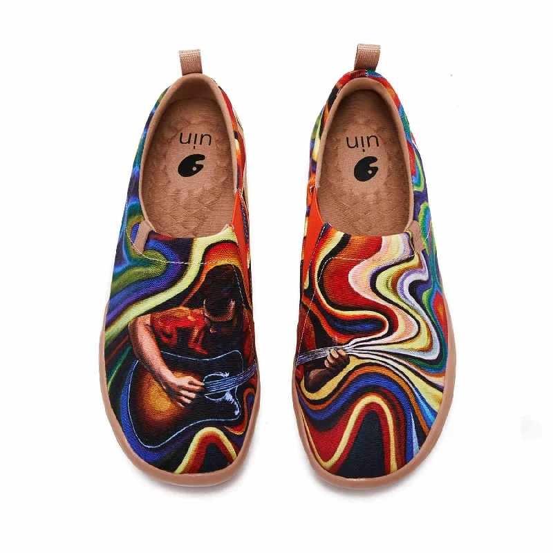 Men's slip - on canvas shoes for easy on - and - off convenience Guitarist