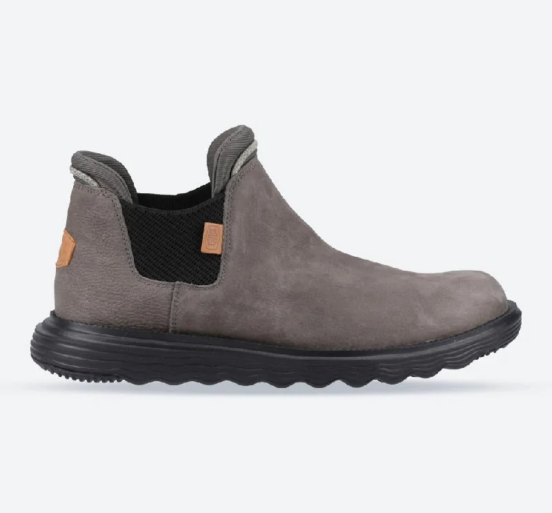 Men's canvas shoes with a branded logo on the side for brand recognition Men's Heydude 40187 Branson Classic Slip On Boots - Grey