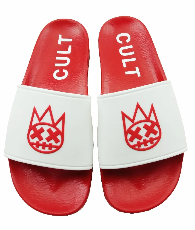 Men's slippers with a padded footbed for all - day comfort CULT SLIDE IN RED