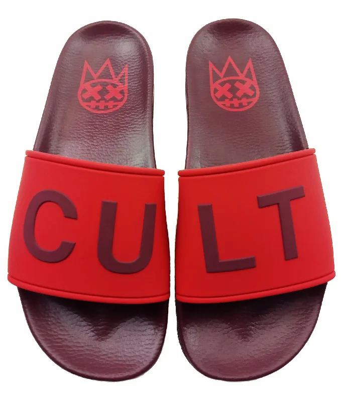 Men's slippers with a stretchy side panel for a better fit CULT SLIDE IN BEET RED