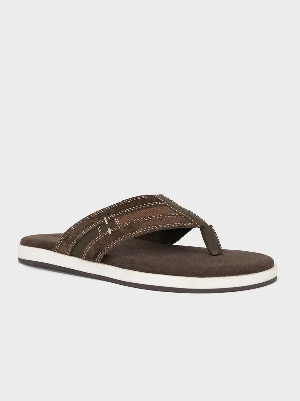 Men's slippers with a padded footbed for all - day comfort Mens "GEFJUN" Casual Suede Slippers Men's slippers with a padded footbed for all - day comfort Mens "GEFJUN" Casual Suede Slippers