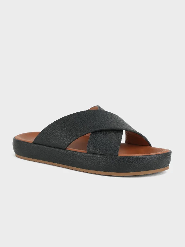 Men's slippers with a stretchy side panel for a better fit Men "AYAMI" Comfy Casual Slippers
