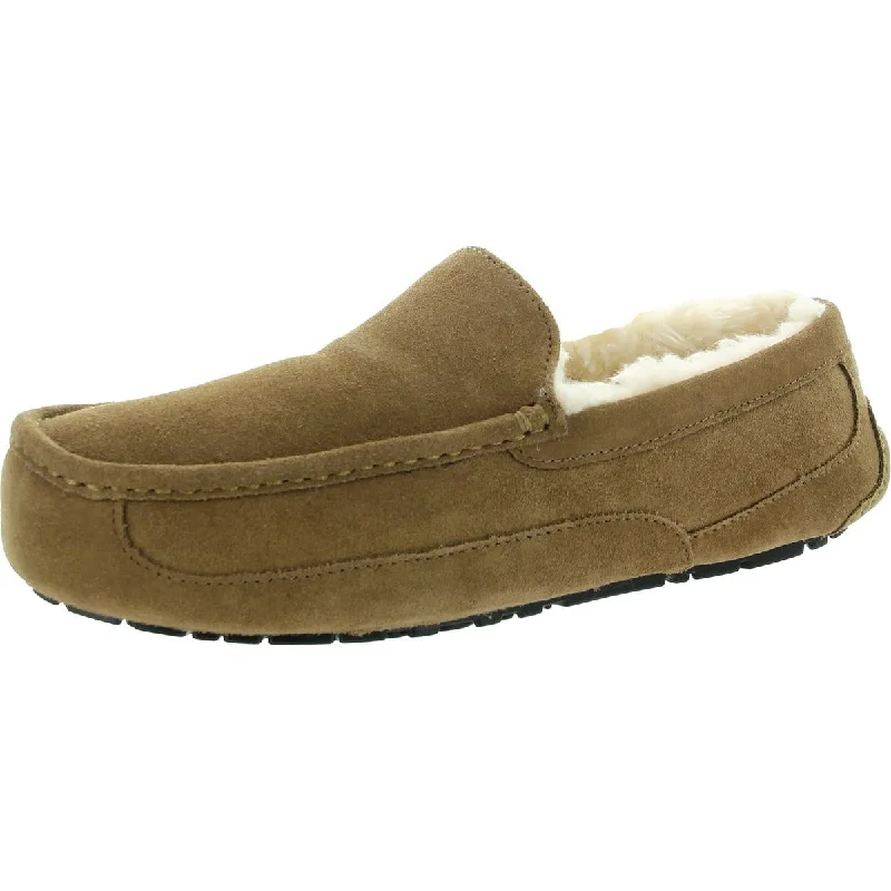 Men's slippers with a Velcro closure for easy on and off Mens Faux Fur Lined Moccasin Slippers Men's slippers with a Velcro closure for easy on and off Mens Faux Fur Lined Moccasin Slippers