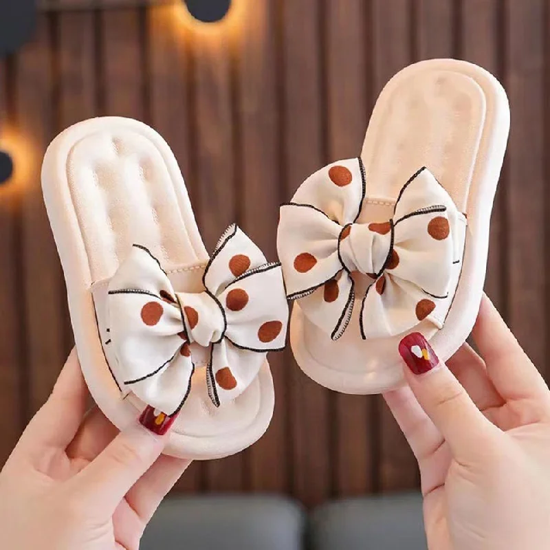 Men's slippers with a logo patch on the side Kids polka knot