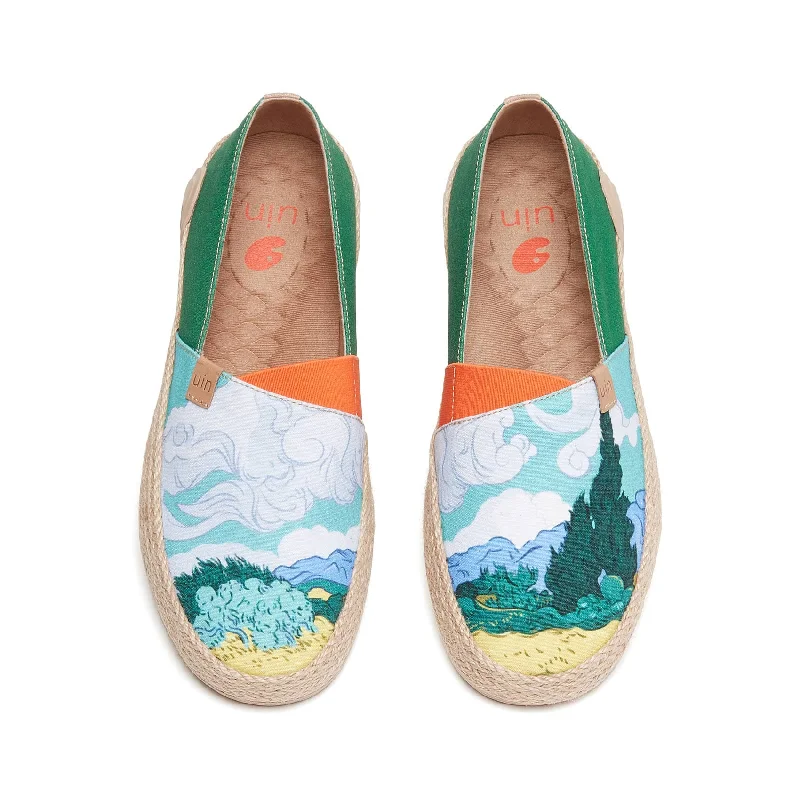 Men's canvas shoes with a shiny canvas finish for a more eye - catching appearance Van Gogh Wheatfield with Cypresses Marbella I Men Men's canvas shoes with a shiny canvas finish for a more eye - catching appearance Van Gogh Wheatfield with Cypresses Marbella I Men