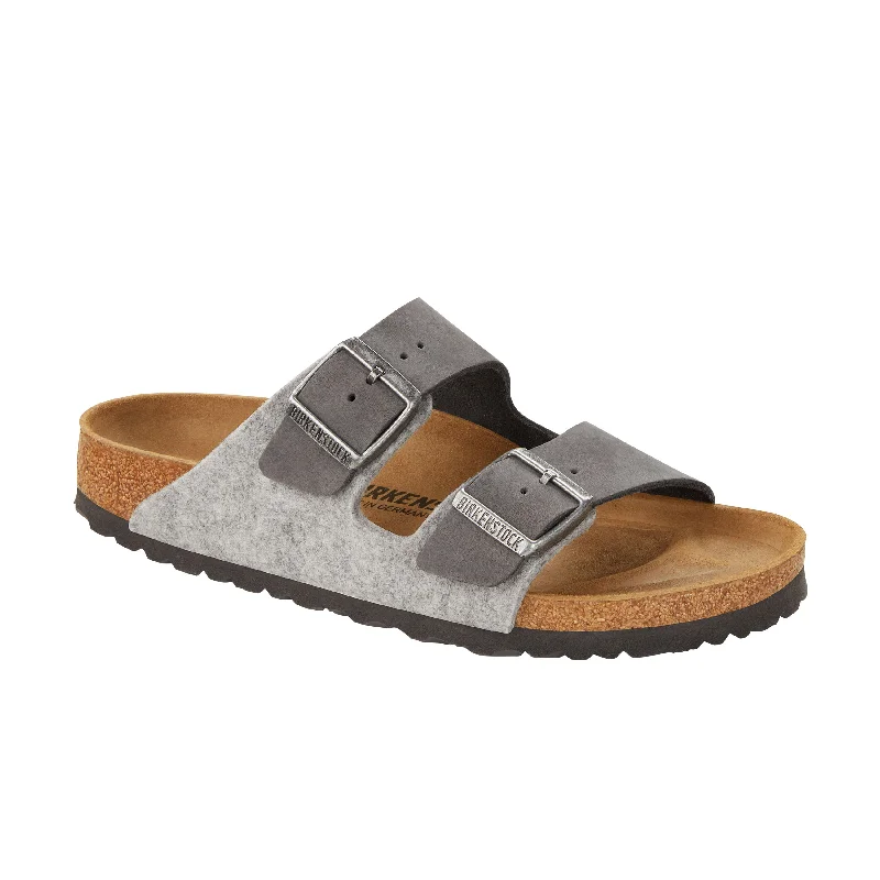 Men's sandals with a shock - absorbing insoleArizona Authentic Felt Light Grey Oiled Leather/Felt