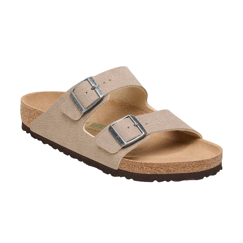 Flip - flop style men's sandals for beach wearArizona Vegan Synthetic Soft Birki Desert Dust Grey Taupe/Espresso Sole