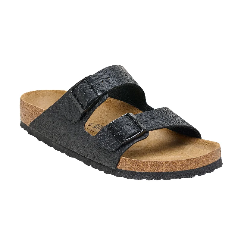 Men's leather sandals with an adjustable strapArizona Saffiano Black Birko-Flor