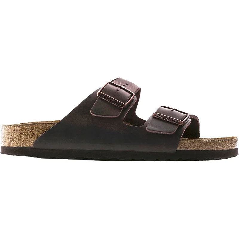 Men's sandals with a removable insole for cleaningUnisex Birkenstock Arizona Soft Footbed Habana Oiled Leather