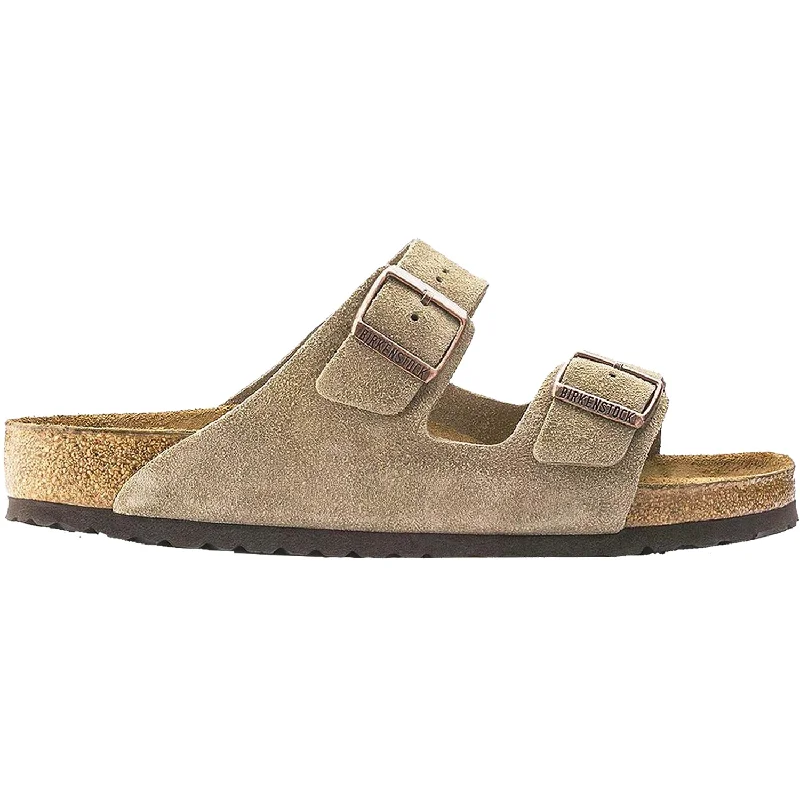 Men's sandals with a pointed toe for a stylish lookUnisex Birkenstock Arizona Soft Footbed Taupe Suede