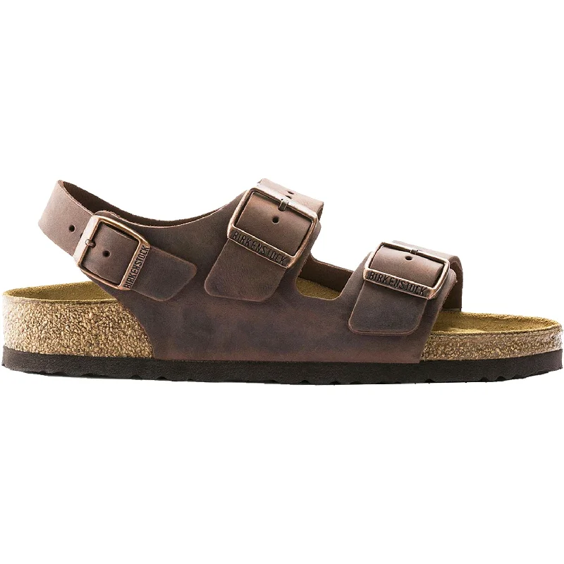 Men's sandals with a cushioned footbedUnisex Birkenstock Milano Habana Oiled Leather