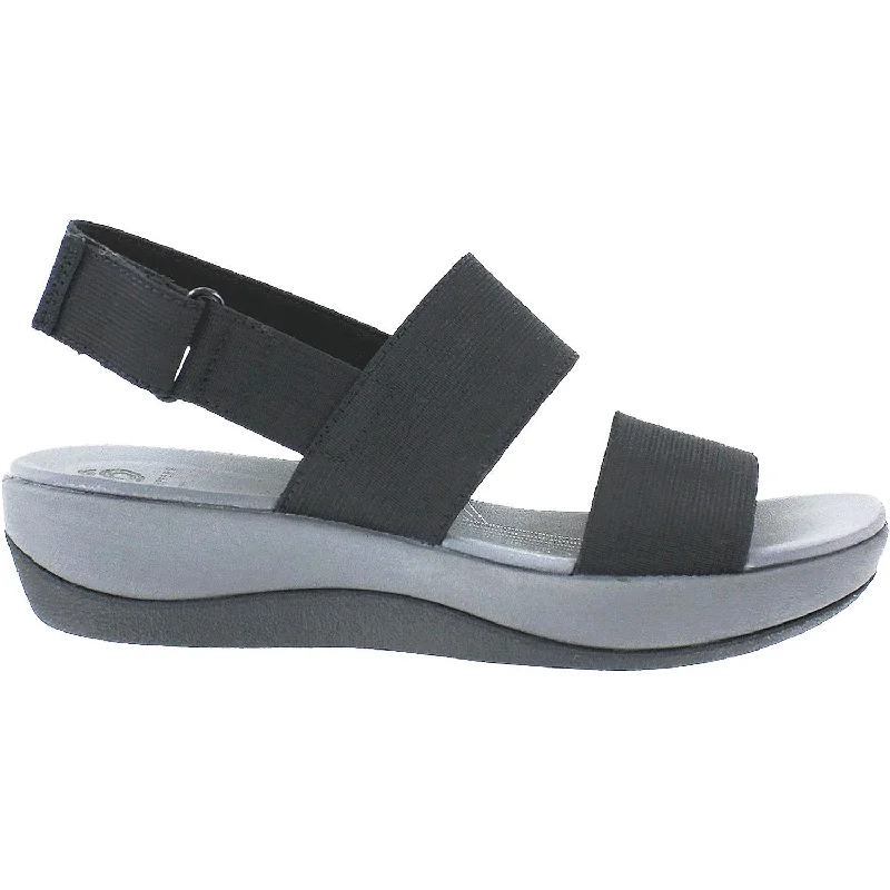 Men's sandals with a removable insole for cleaningWomen's Clarks Cloudsteppers Arla Jacory Black Elastic Fabric