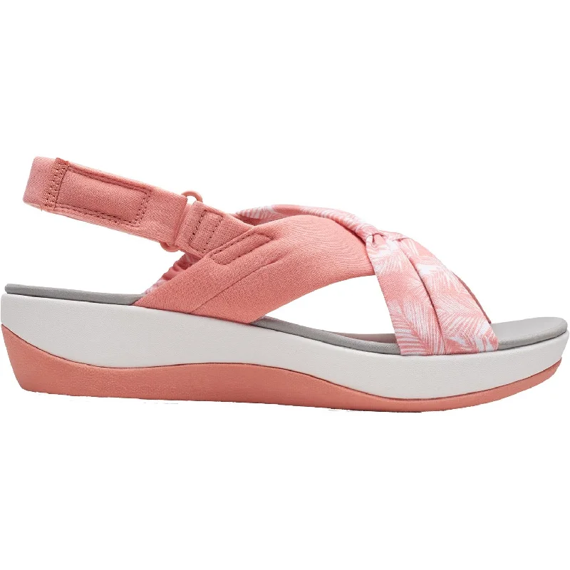 Men's sandals with a rubber sole for tractionWomen's Clarks Cloudsteppers Arla Belle Coral Print Fabric