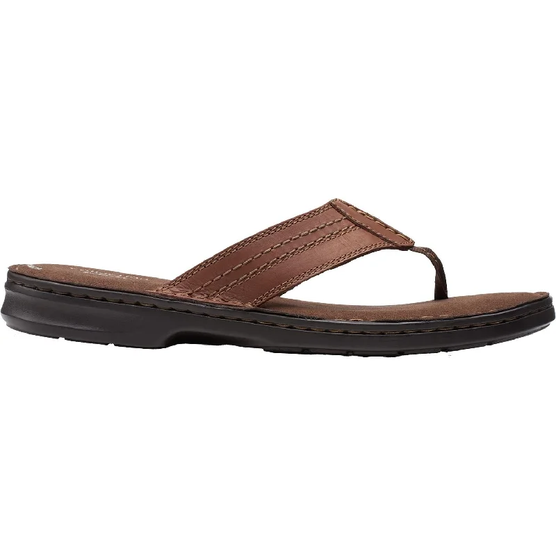 Men's sandals with a stretchy strap for a better fitMen's Clarks Malone Bay Tan Leather