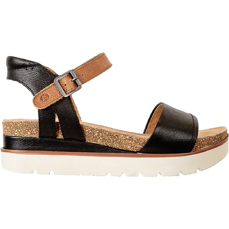 Men's sandals with a wide strap for supportWomen's Josef Seibel Clea 01 Black Combi Leather