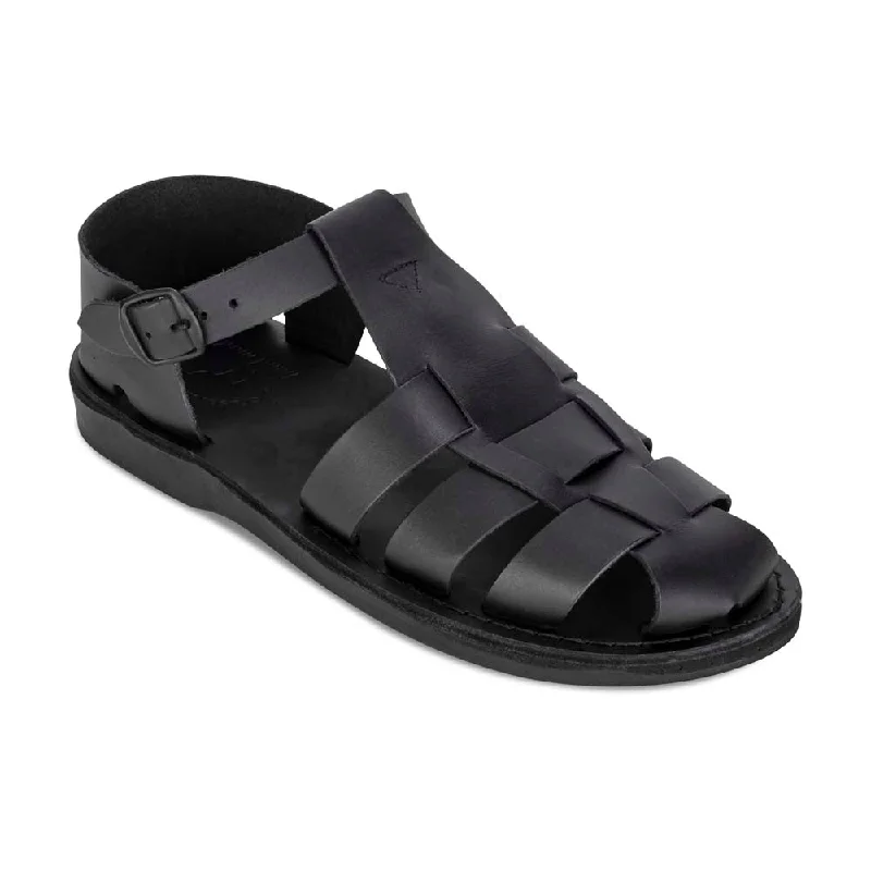 Men's sandals with a padded heelDaniel - Leather Fisherman Sport Sandal | Black