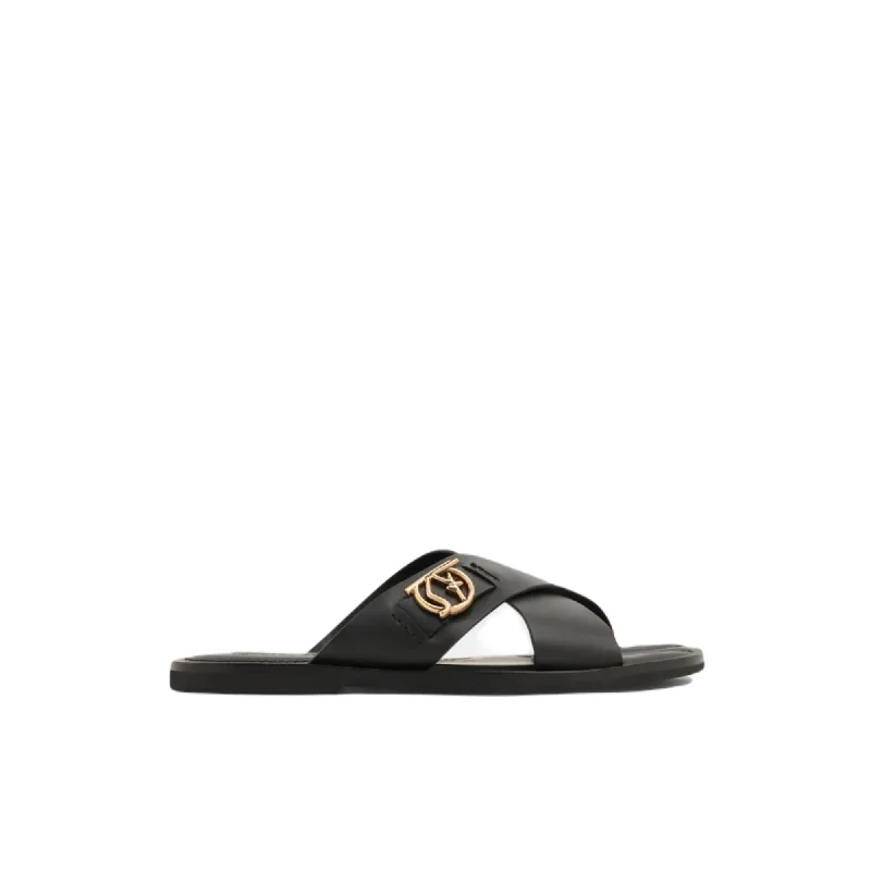 Men's sandals with a durable outer soleFerragamo Logan Men's Sandals Black