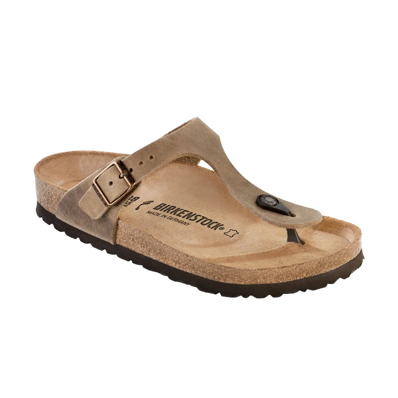 Men's sandals with a wide strap for supportGizeh Tabacco Brown Oiled Leather