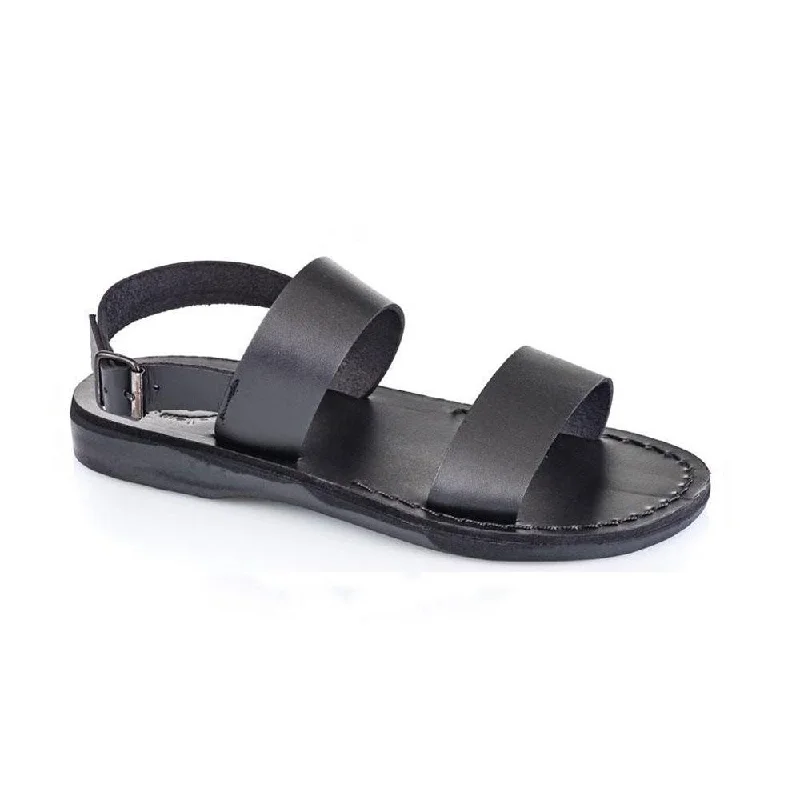 Men's sandals with a pointed toe for a stylish lookGolan - Leather Two Strap Sandal | Black