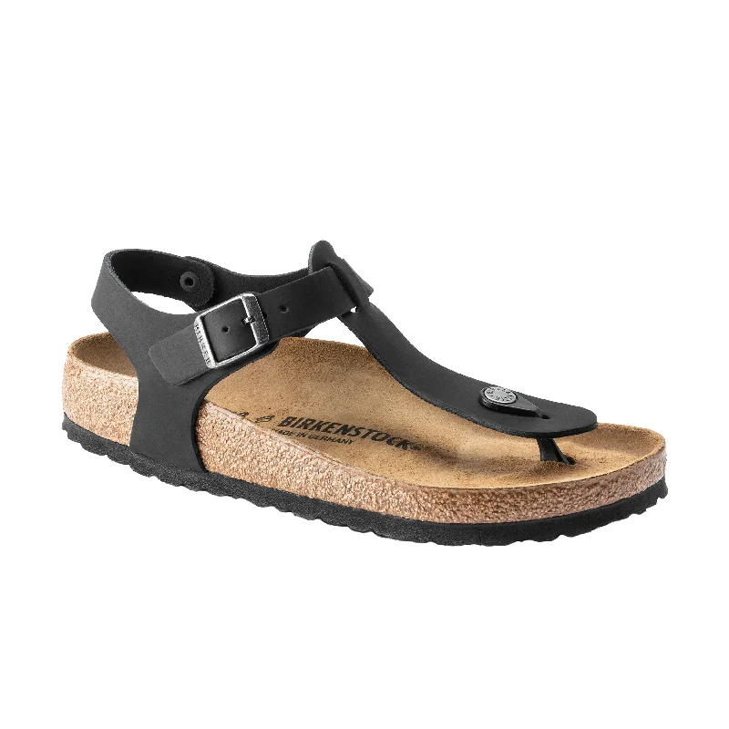 Men's sandals with a stretchy strap for a better fitKairo Black Oiled Leather