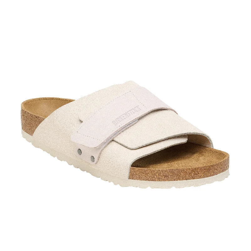 Men's sandals with a padded heelKyoto Antique White Nubuck/Suede Leather