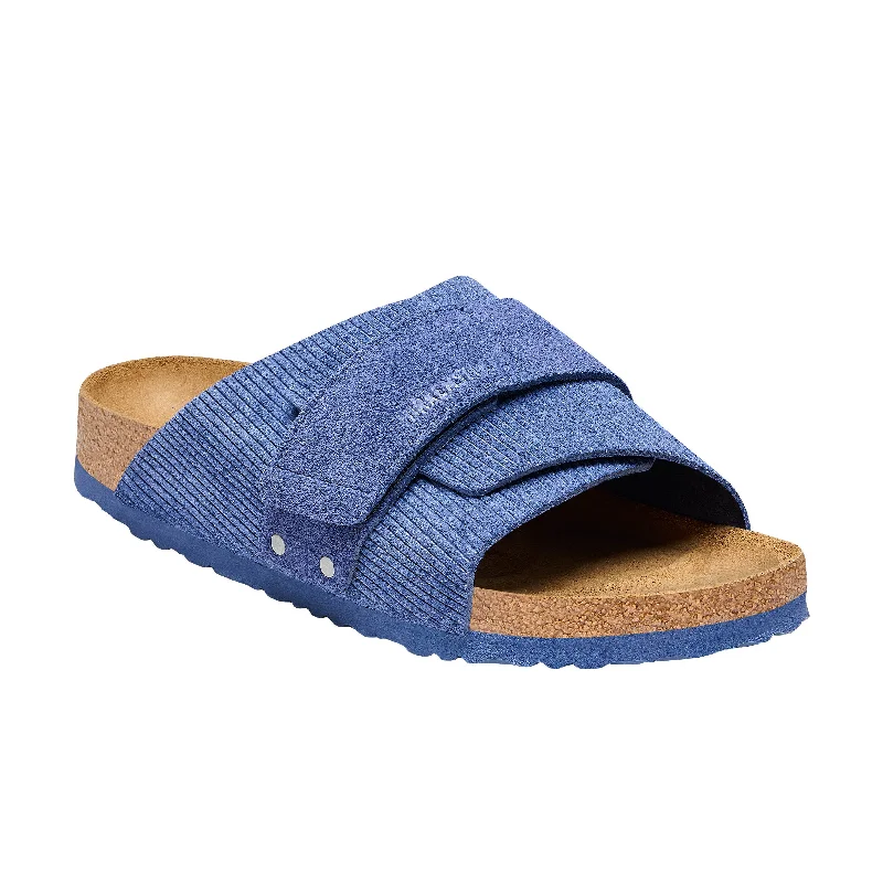 Men's sandals with a padded heelKyoto Corduroy Indigo Embossed Suede Leather