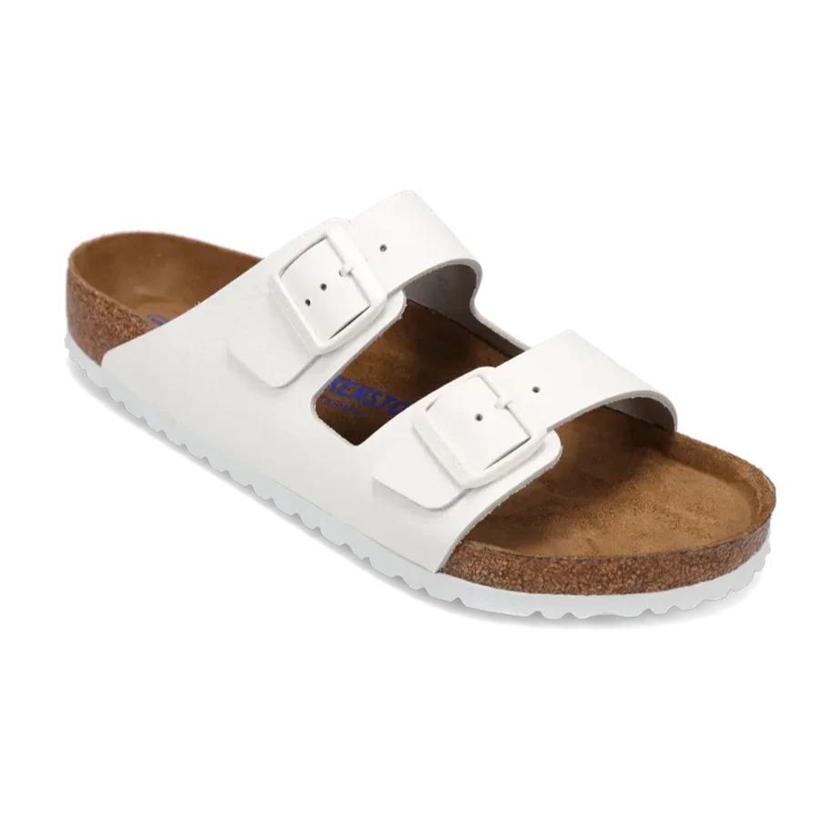 Men's sandals with a rubber sole for tractionMen's Arizona Soft Footbed White Leather