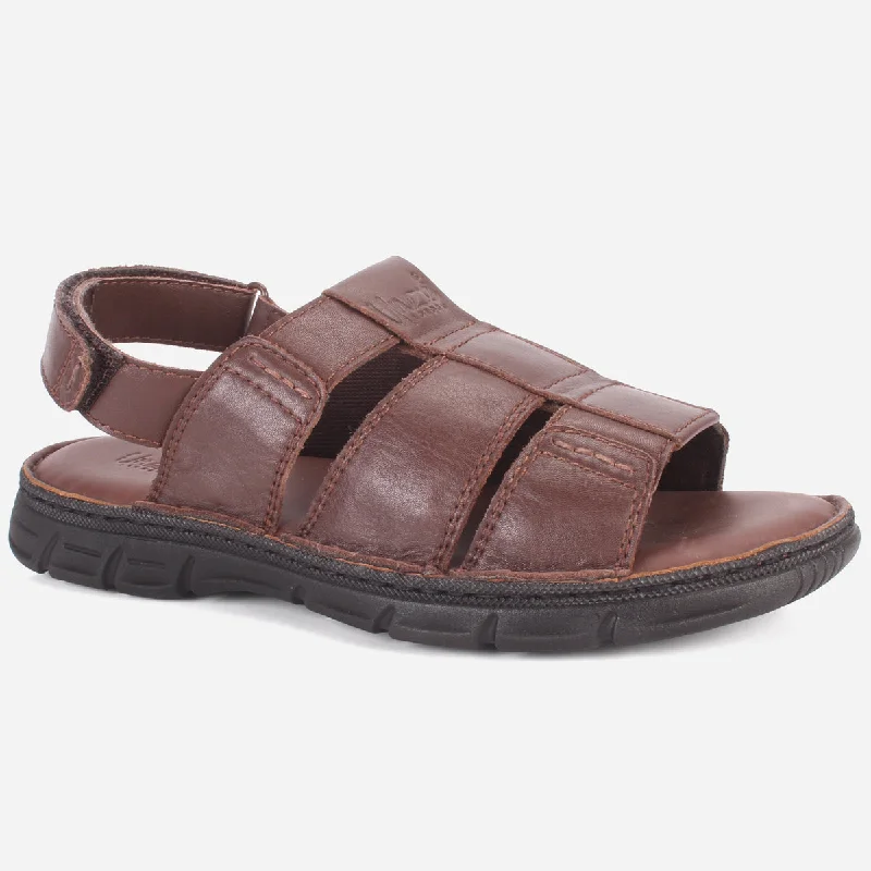 Men's sandals with a contrast stitching detailMens "CLETO" Stylish Leather Summer Sandals